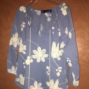 Blue/White Flower Blouse